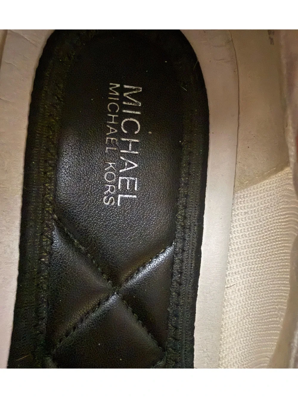 Michael Kors White Upton Ballet Slip-On Sneakers-logo at the heel (10-ladies) - Picture 6 of 12